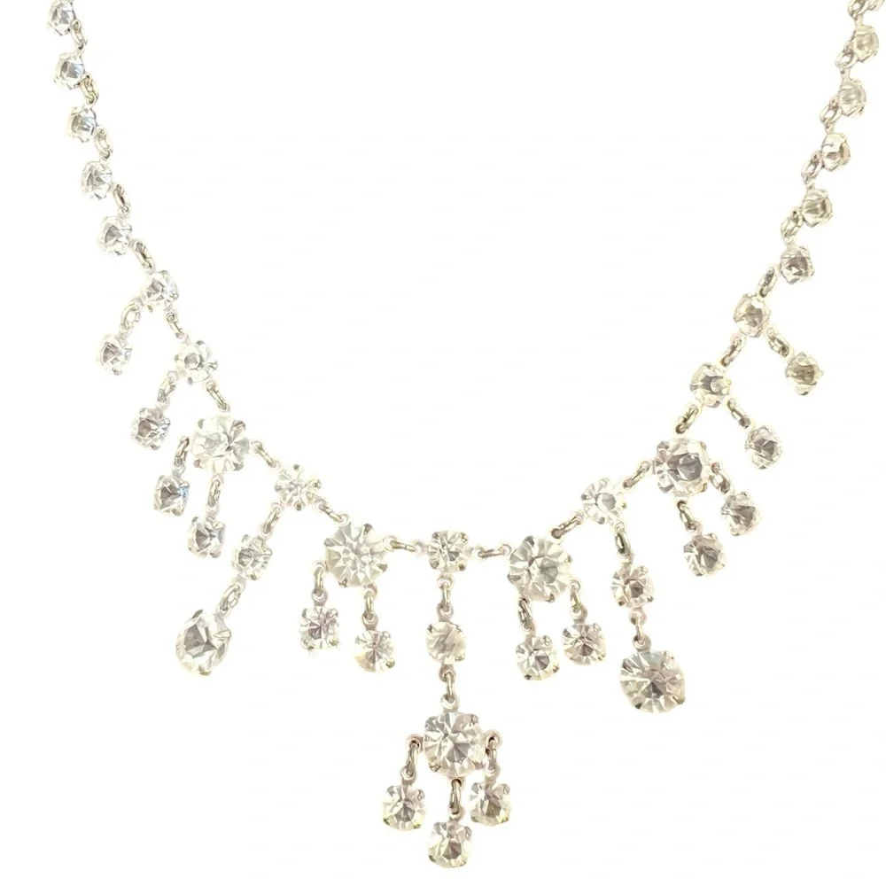 Beautiful Vintage Art Deco 15” Bridal Necklace